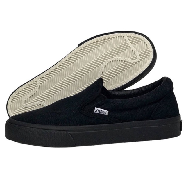 Sepatu XternalStepSure - Slip On Kuro Mono All Black