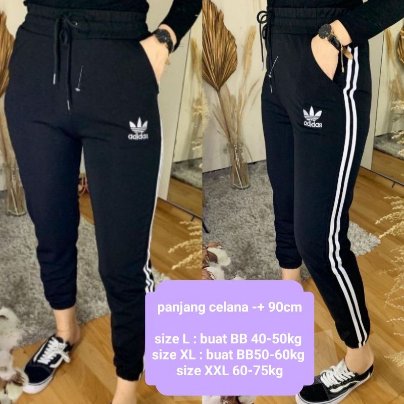 celana training wanita bahan premium