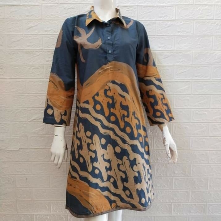 TUNIK BATIK SOLO KEKINIAN BAJU WANITA KANTORAN