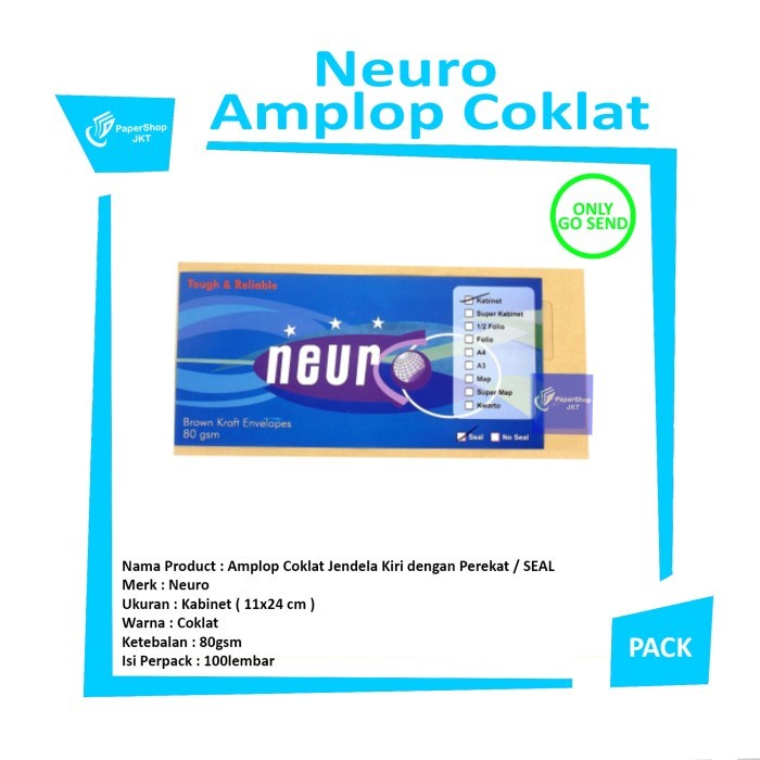 

KHUSUS GOSEND AMPLOP COKLAT KABINET NEURO SEAL ( 11 x 24 cm )