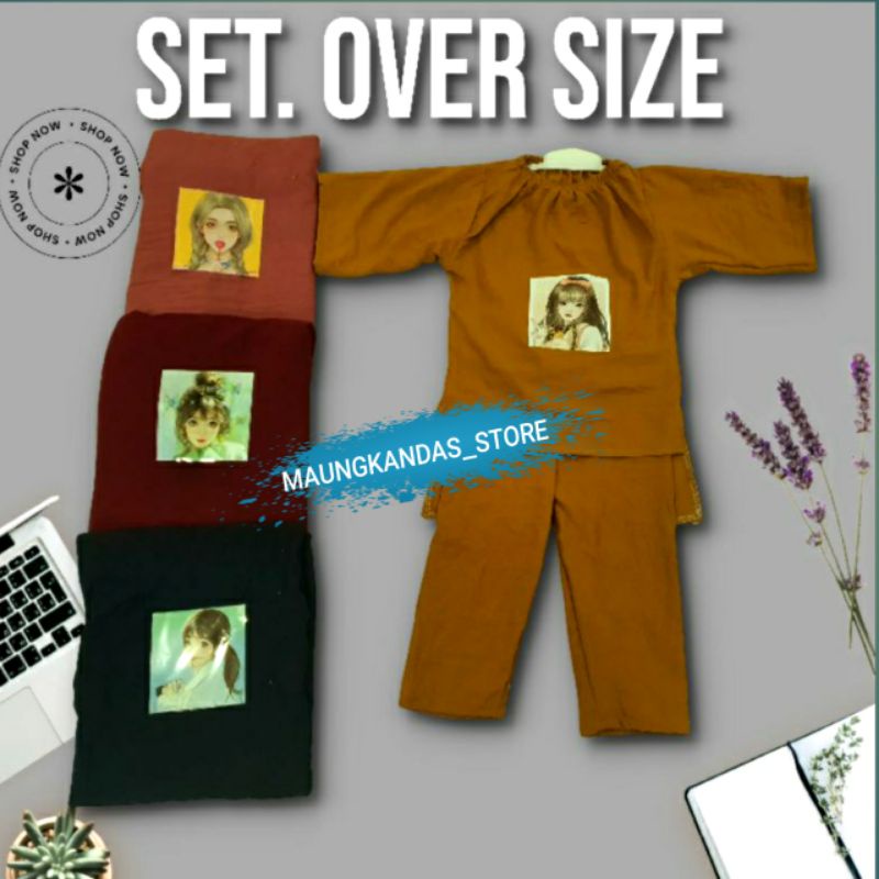 Set Viral Oversize1-5 Tahun Setelan Baju Anak