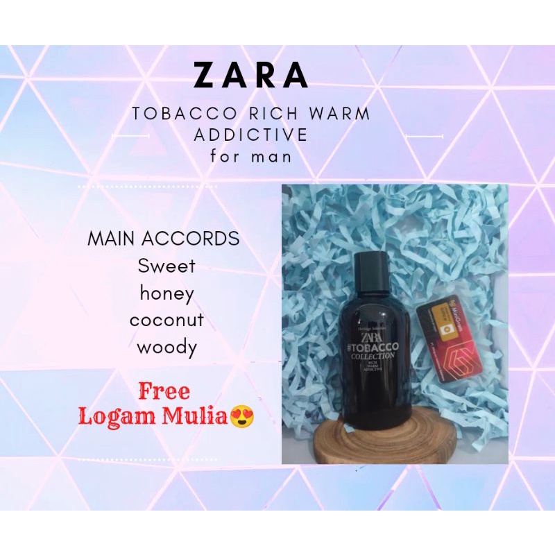 PARFUM ZARA TOBACCO RICH WARM ADDICTIVE for man 100 ml
