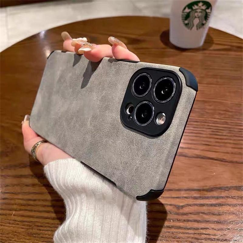 Soft Case Bahan Suede Tahan Banting Untuk iPhone 12 11 Pro X XS MAX XR 7 8 Plus