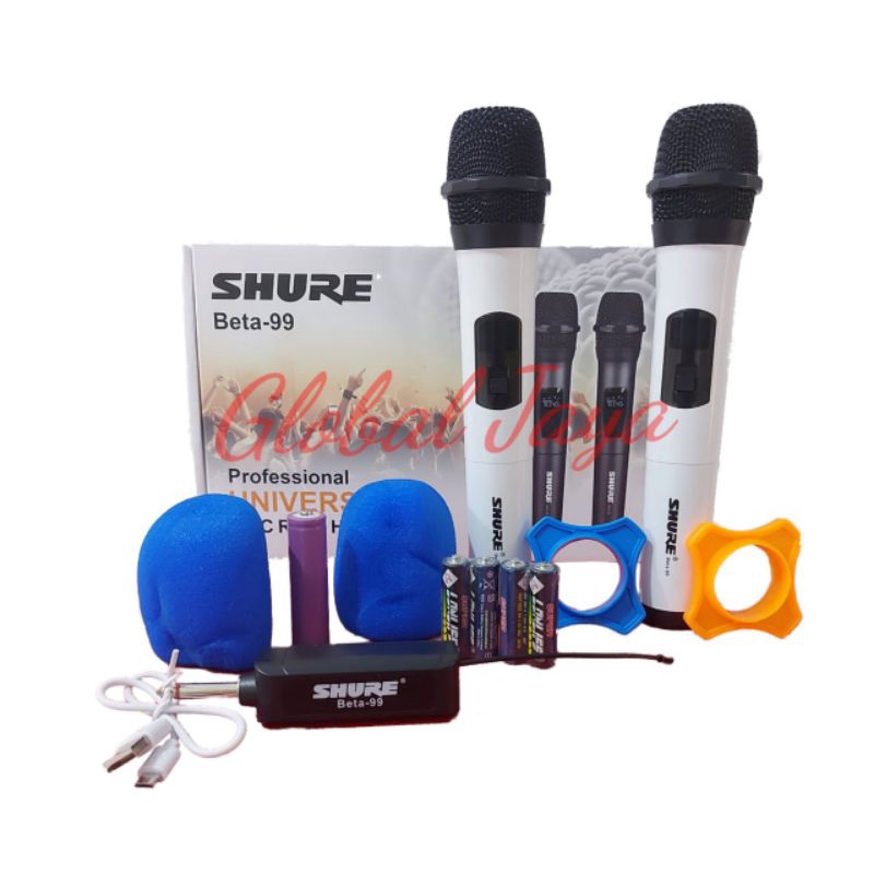 mic shure BETA 99 moc wireless shure BETA99 double moc handle / wireless microphone shure BETA 99 / mic tanpa kabel / mic karaoke / pidato ceramah senam acara / profesional wireless microphone