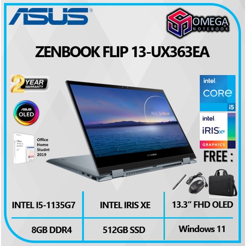 ASUS ZENBOOK FLIP 13 OLED UX363EA 2in1 TOUCH I5 1135G7 8GB 512SSD IRISXE W11+OHS 13.3&quot;FHD+PEN