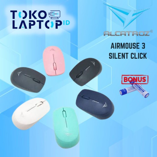 Alcatroz Airmouse 3 Wireless Silent Click Mouse Office - Blue