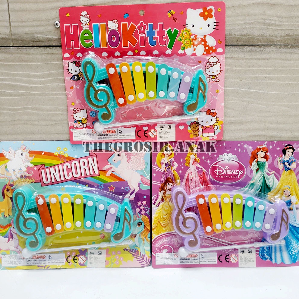 Xylophone Karakter Princess Unicorn LOL Little Pony Mainan Alat Musik Kolintang Anak