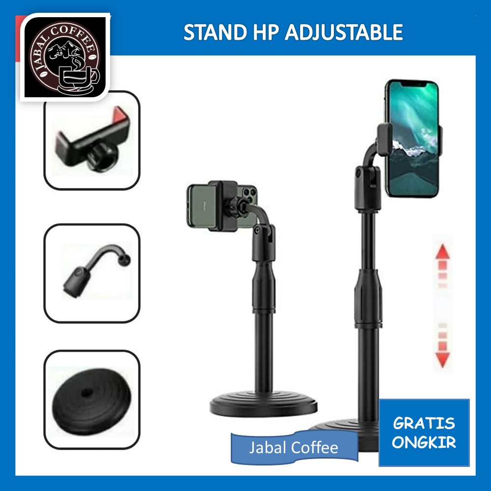 Holder Meja / Stand HP Adjustable Universal / Holder Stand Live / Stand HP Rotari