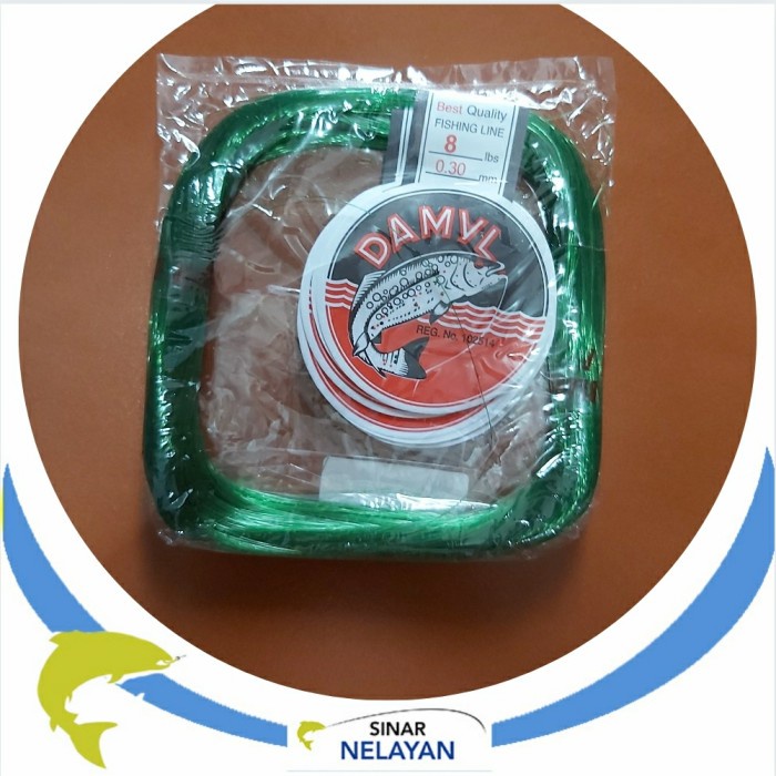 Senar Damyl hijau / tali pancing Damyl hijau no 8 lbs, diameter 0.30mm