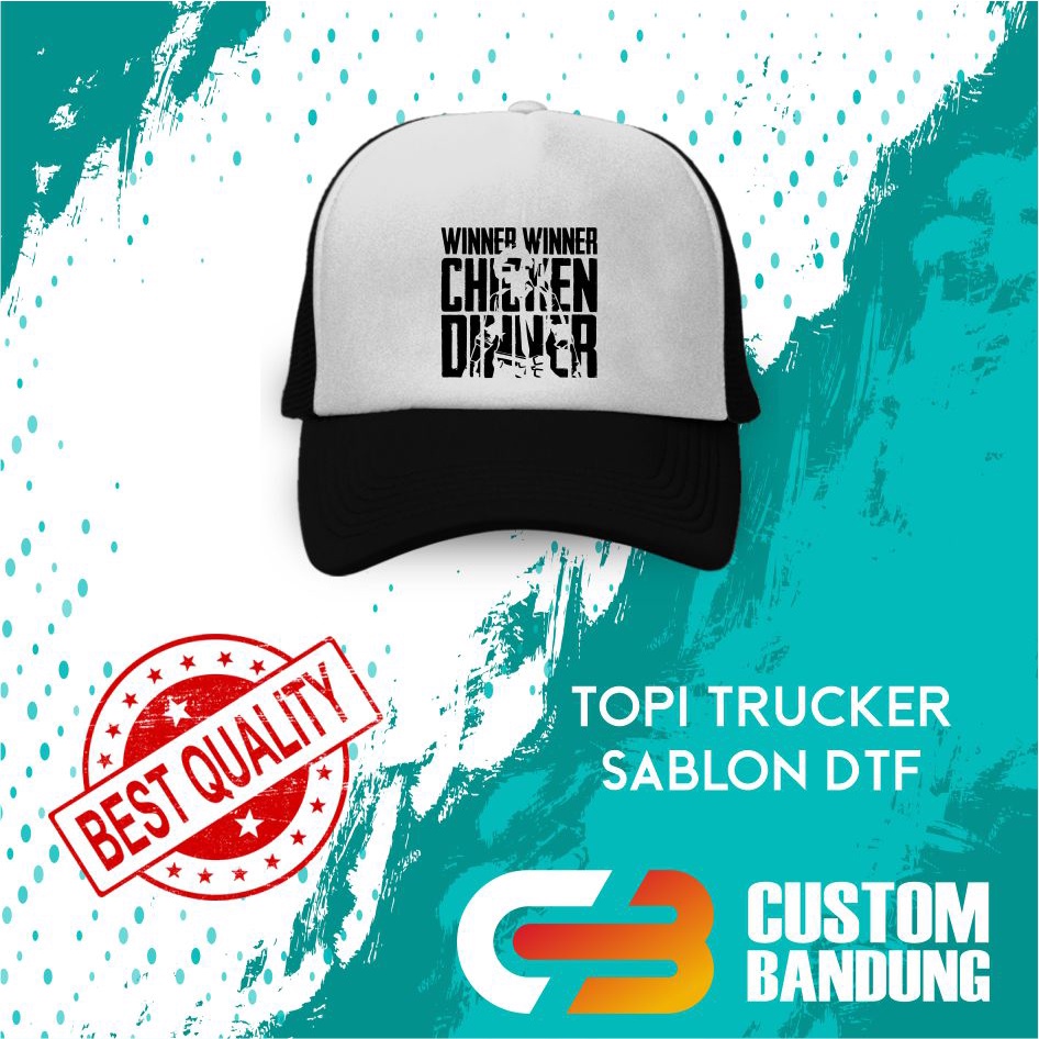 Topi Trucker PUBG 3   Pria Wanita Topi Jaring Aura Jala Trucker Cap Bisa Tulis Nama Bisa COD Original High Premium Quality