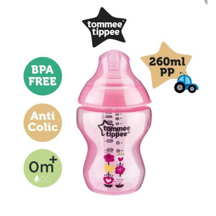 Botol Susu Tommee tippee 260ml Decorated  Blue Pink Dot Tommee Tippee