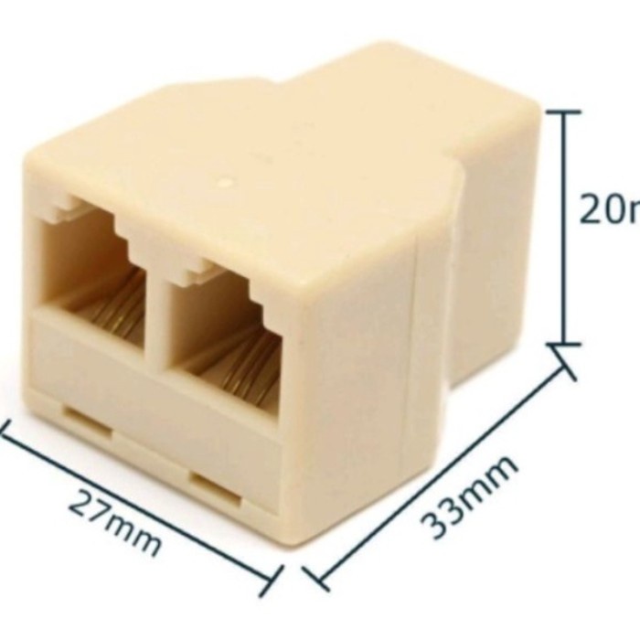 

Konektor Cabang Telephone / Barel Splitter Telepon RJ11 1 to 2 Adapter