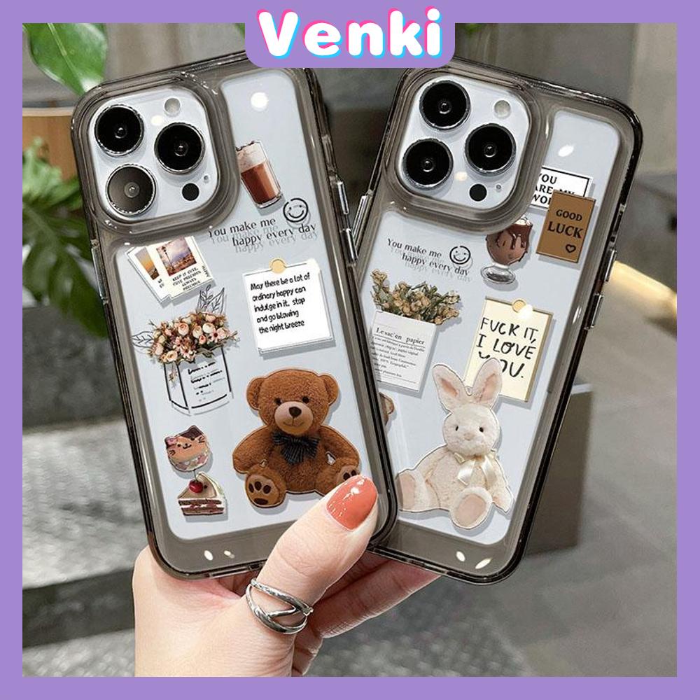 iPhone Case HD Acrylic Hard Case HD Metal Button Protection Camera Shockproof Doll Bear Cartoon Cute Compatible For iPhone 14 Pro Max 14 Plus 13 Pro Max 12 Pro Max 11 XR 7Plus