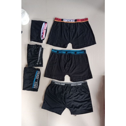 Celana dalam pria boxer isi 6 pcs edision hitam premium