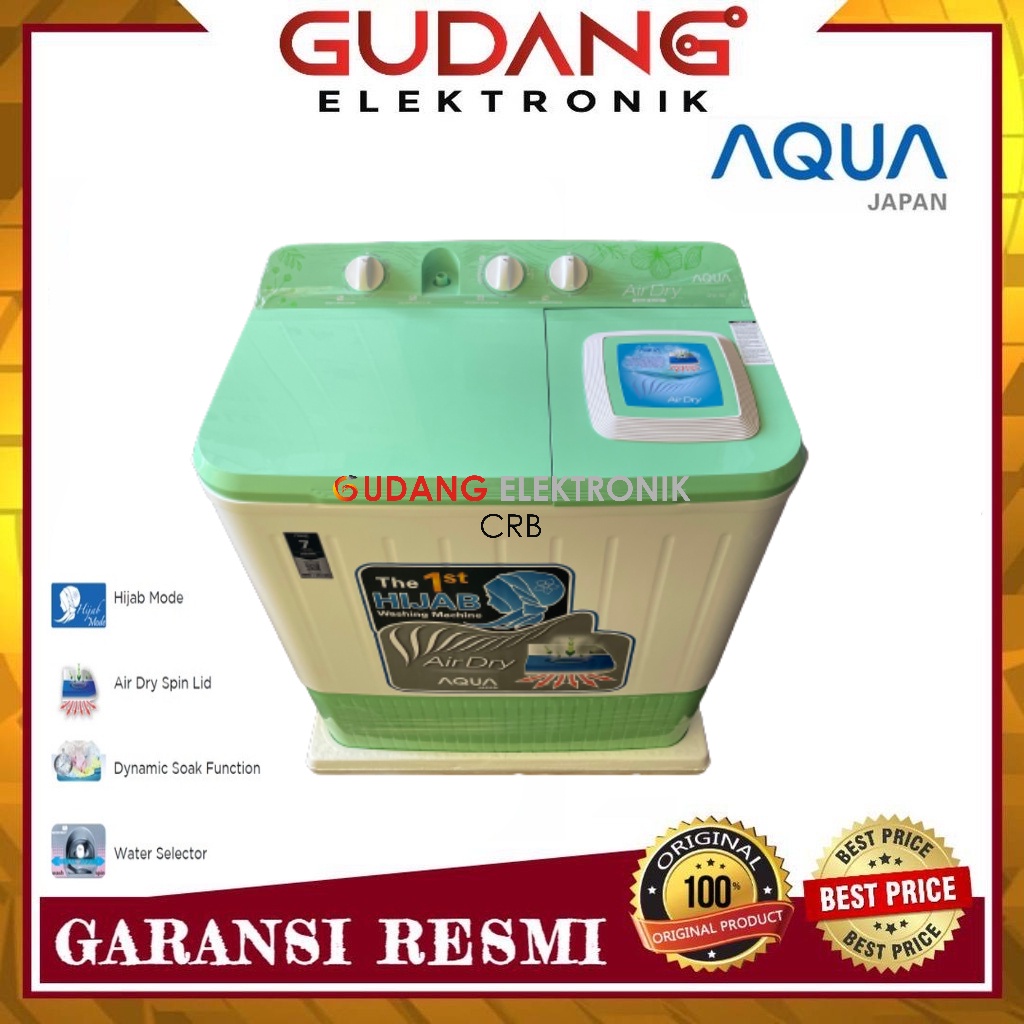 MESIN CUCI 2 TABUNG AQUA QW-761 XT HIJAB TWIN TUBE AQUA QW 761 XT