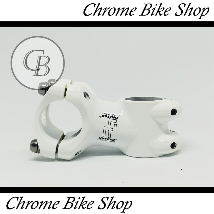 Stem sepeda MTB United putih untuk stang oversize