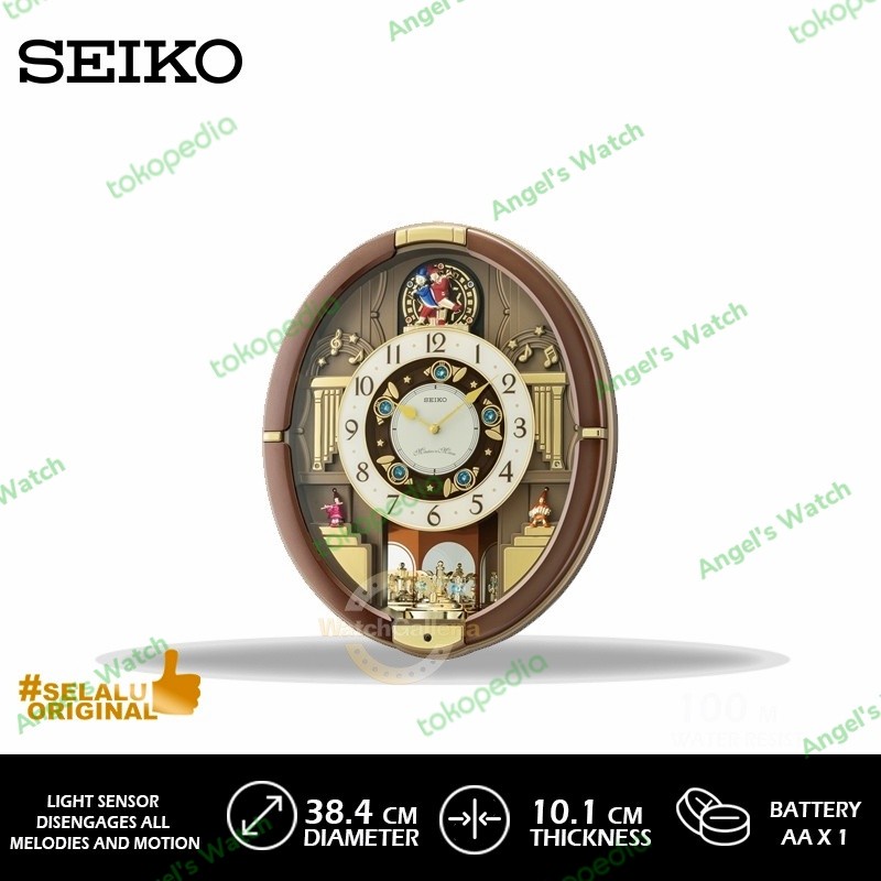 QXM384 QXM384B melodies in motion Jam dinding melodies seiko