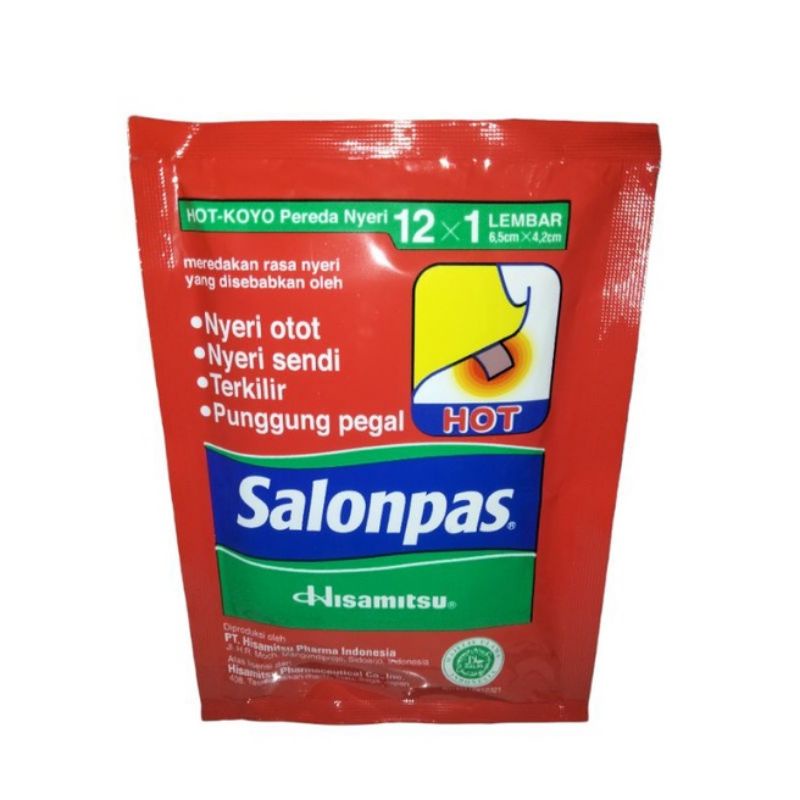 Salonpas 12x1 lembar/salonpas pereda nyeri