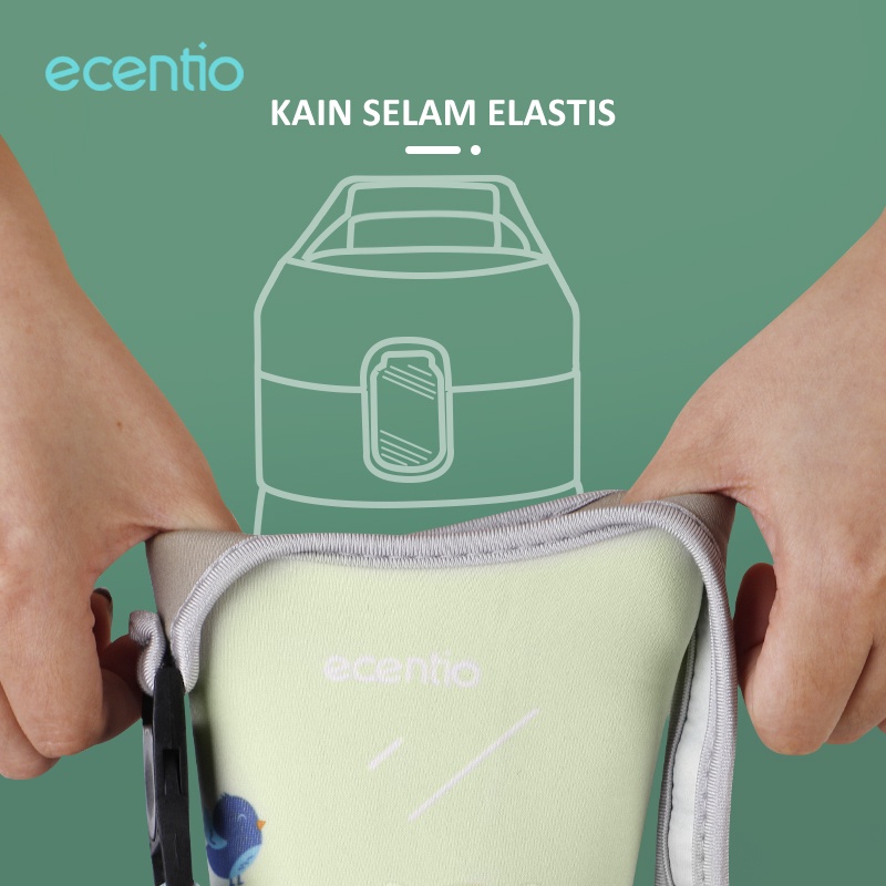 ecentio &amp; FOODI  tas botol minum anak sedotan termos air panas mini 400ml/tas botol minum termos air pana 400ml