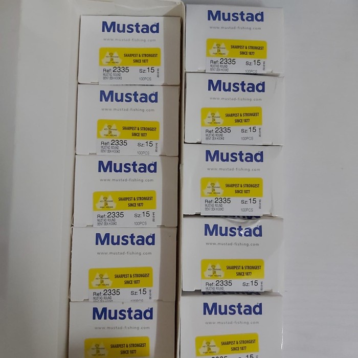 Kail mata pancing Mustad 2335 no 15 (isi 10 kotak kecil)