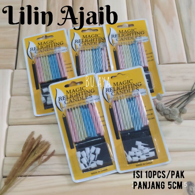 10pcs/pak Lilin Ajaib Lilin Ulang Tahun Lilin Magic Relighting Candle