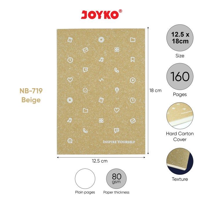 

Buku Tulis Catatan Polos Plain Notebook Joyko NB-719 - Beige