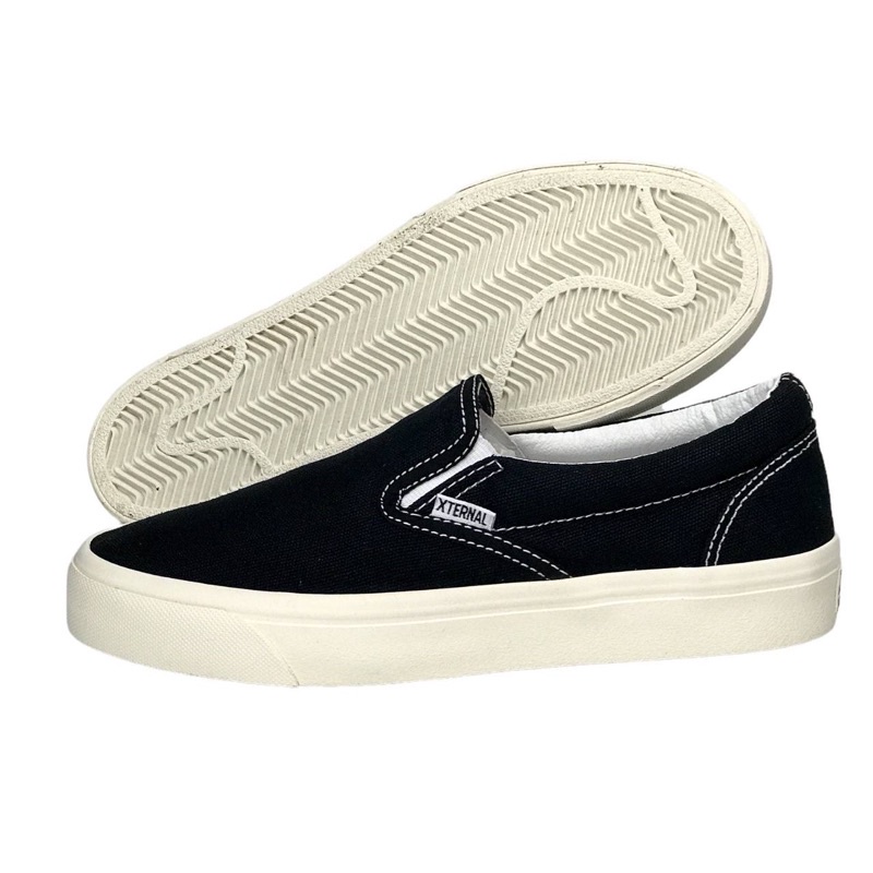 Sepatu XternalStepSure - Slip On Divan Black White WB