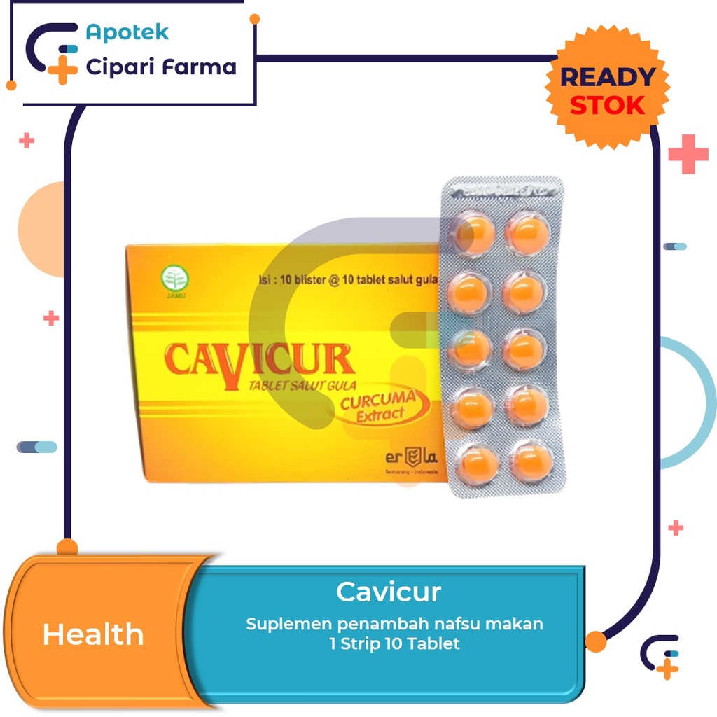 Cavicur Obat Suplemen Penambah Nafsu Makan Ekstrak Temulawak 1 Strip 10 Tablet