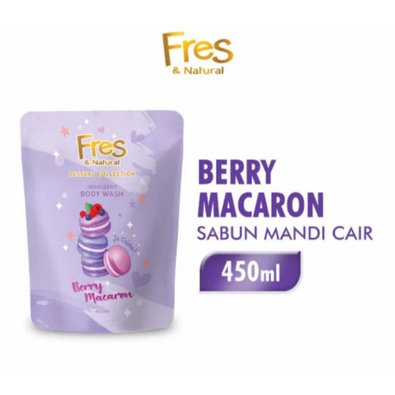 fresh and natural sabun mandi cair berry macaron 450ml