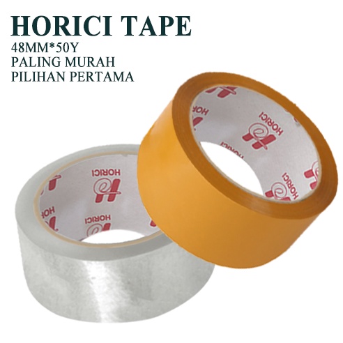 MEREK HORICI MURAH SUPER CLPER 48mmx50Y LAKBAN BENING DAN COKLAT HORICI TAPE