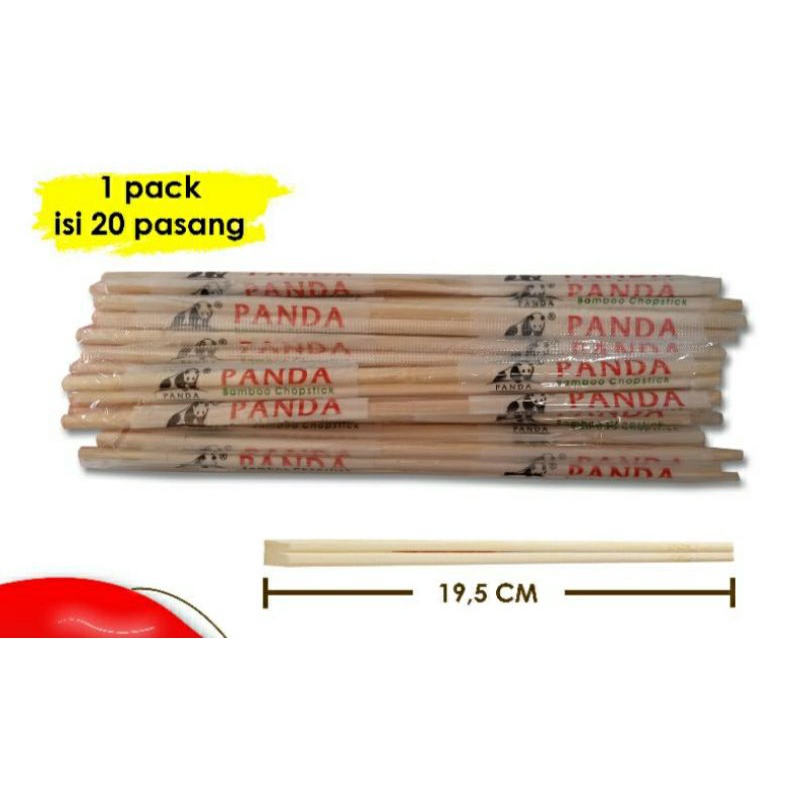 Sumpit Bambu 1PACK = 20PCS Sumpit Kayu Sumpit Bambu Murah sumpit murah sumpit bagus sumpit bambu panda sumpit kayu panda