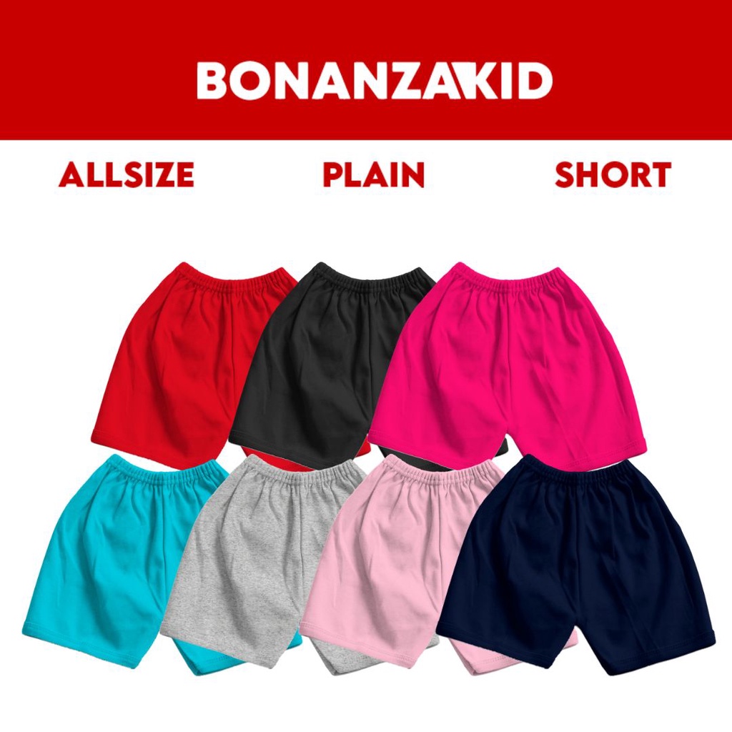 Celana Pendek Polos Untuk Bayi Anak &amp; Dewasa Bahan Katun Combed 30s Warna Random