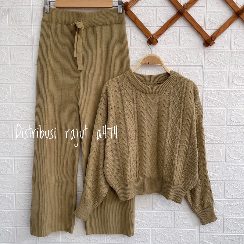 ONESET SETELAN SWEATER RAJUT NATHAN