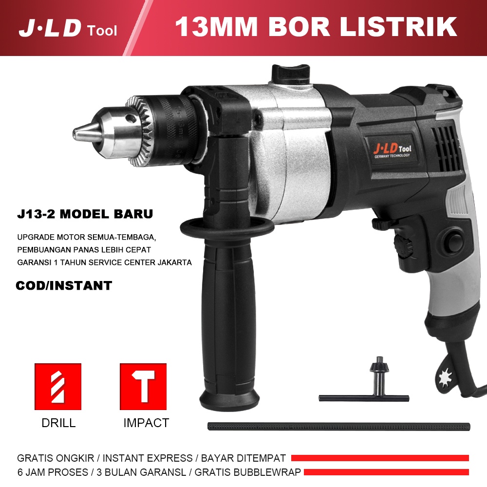 JLD MESIN BOR IMPACT TEMBOK BETON 13-2 / ELECTRIC DRILL MOD J13-2 UK 13mm J.LD TOOLS