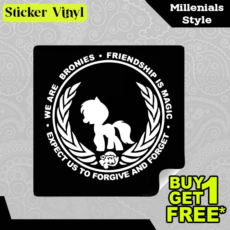 

Stiker Sticker Bronies Friendship is Magic Little Pony Gambar Unik Desain Keren dan Kekinian Aesthetic Bahan Vinyl Satuan Anti Air