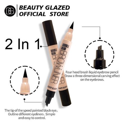 Beauty Glazed Double Head Browliner Beauty Glazed Eyebrow Beauty Glazed Eyeliner Beauty Glazed Pensil Alis Beauty Glazed Eyebrow Pencil Beauty Glazed