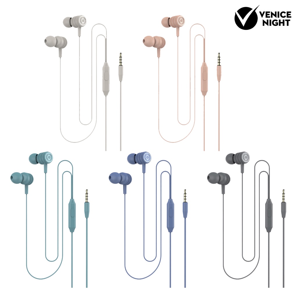 (VNEP) (Berkabel) Earphone Kabel Universal Ringan Dengan Jack 3.5mm + Peredam Suara