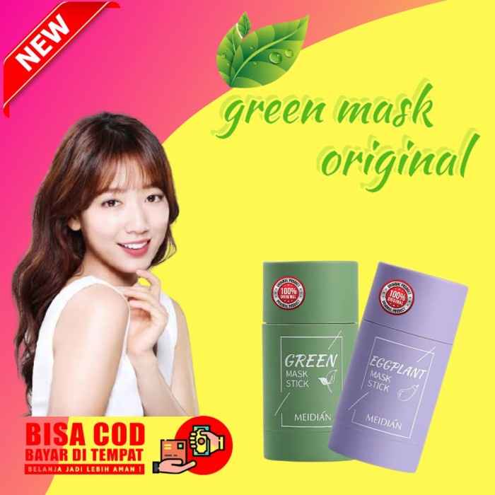 PROMO MURAH GREEN MASK STICK / GREEN MASK STICK MEIDIAN / GREEN MASK STICK ASLI - Hijau