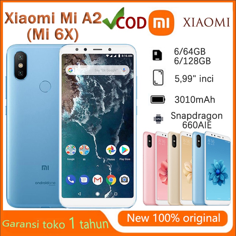 Xiaomi Mi 6X /MI A2 Handphone original hp Android murah Smartphone 6GB+64GB 6GB+128GB Layar 5.99” ba