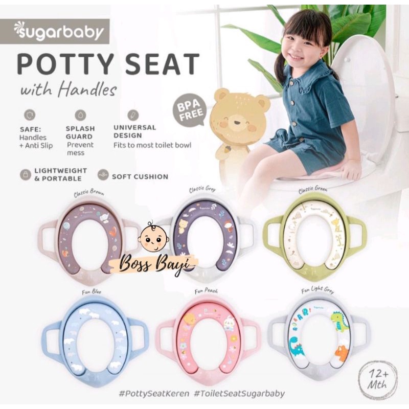 SUGAR BABY - Potty Seat with Handles / Dudukan Closet untuk Anak 12m+