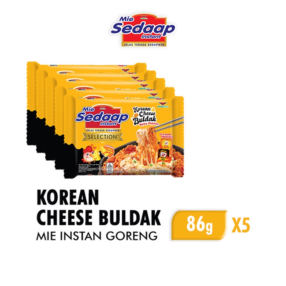 

Sedaap Mie Instan Goreng Korean Cheese Buldak 86gr x 5 Pcs