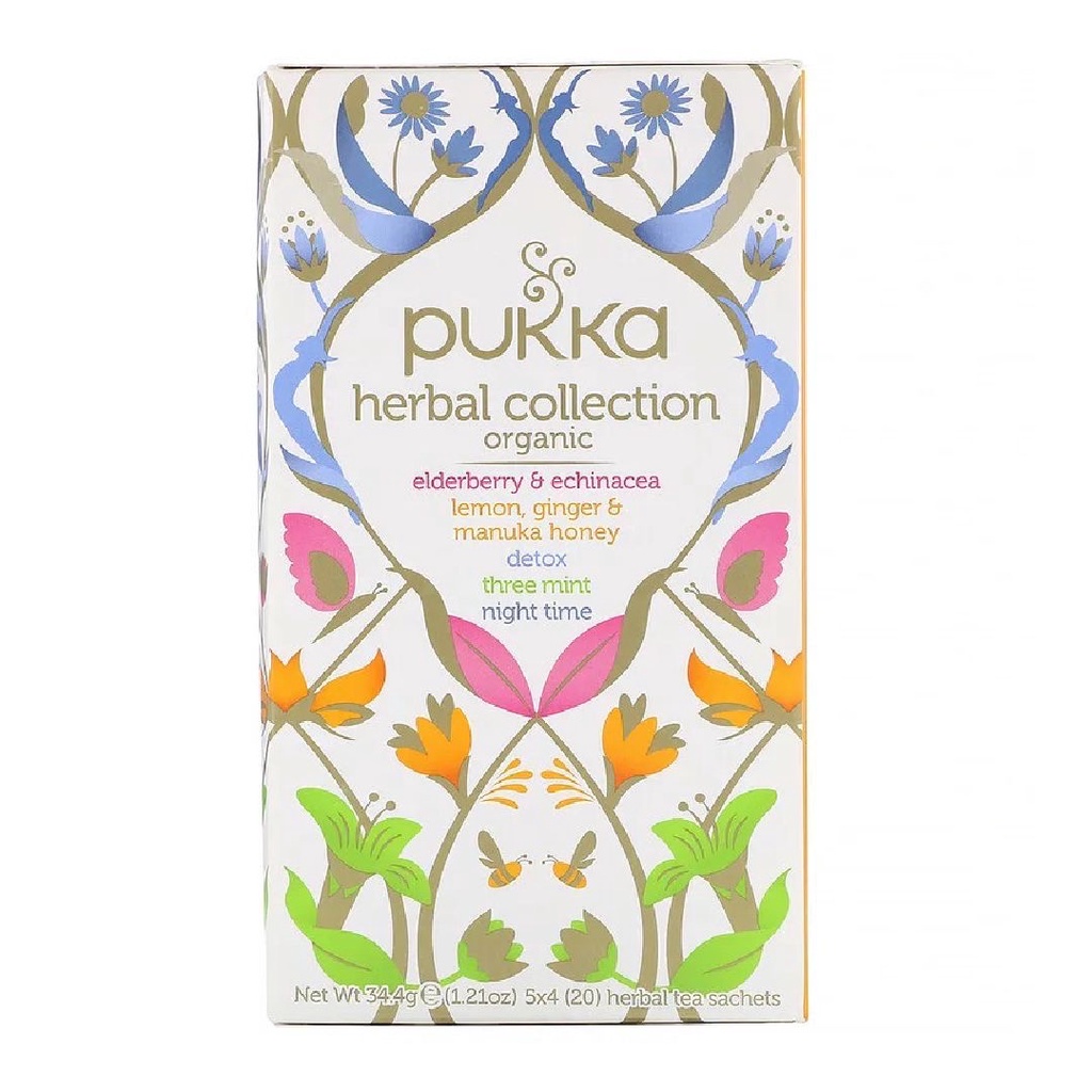 Pukka Herbal Collection Organic Tea Elderberry Lemon etc 20s x 1.72g