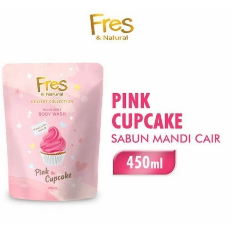 fresh and natural sabun mandi cair pink Cupcake 450ml