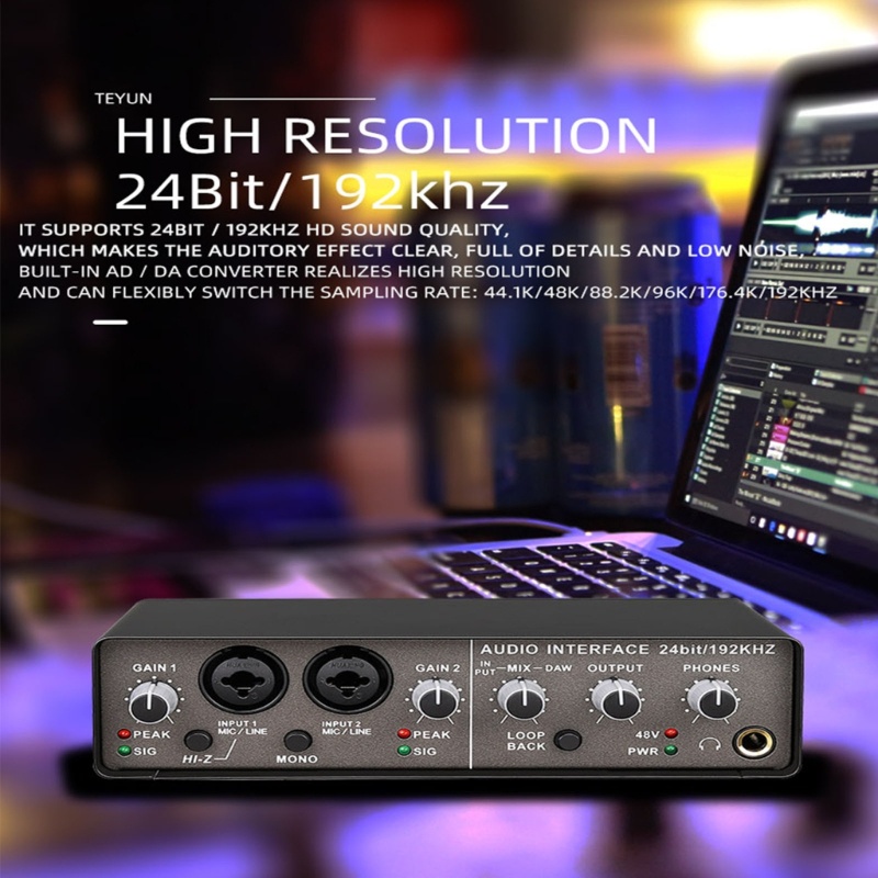 Soundcard Eksternal Usb 2.0 Monitor 2 &quot;4-Out Untuk Siaran Langsung