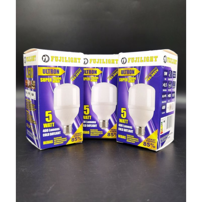 Lampu Led 5w FUJILIGHT ULTRON, warna bolam putih 6500K,garansi 1 tahun, model capsul