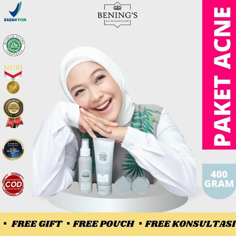 BENINGS SKINCARE DR OKY PRATAMA PAKET ACNE/BENING'S CLINI/BENINGCLINIC / BENING CLINIC/ BENINGS CLINIC/ BENINGSCLINIC/ BENINGS SKINCARE / BENINGSKINCARE / BENINGSSKINCARE / PAKET SKINCARE PERAWATAN WAJAH MD GLOWING SKINCARE