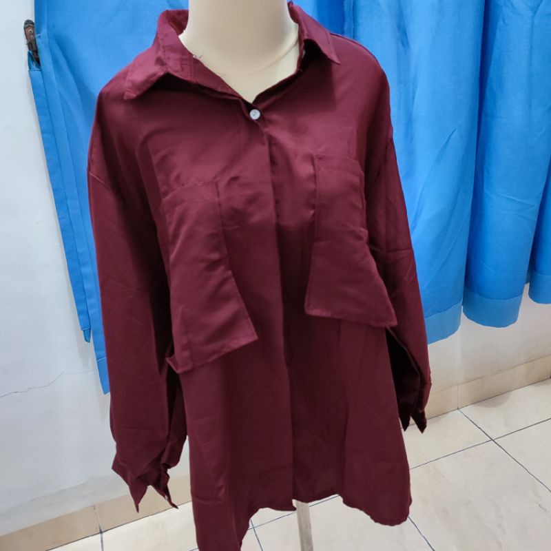 Kemeja Areum Oversize Size XXL Katun Poly