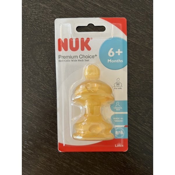 NUK dot Premium Latex Teat size 2 M Wide Neck 6m+ 0-6months