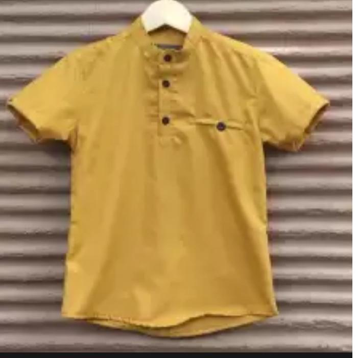 Big Sale Kemeja Anak Laki Laki Warna Hijau Lemon Ukuran 1 sampai 8 Tahun Bahan Katun Kemeja Koko Cas