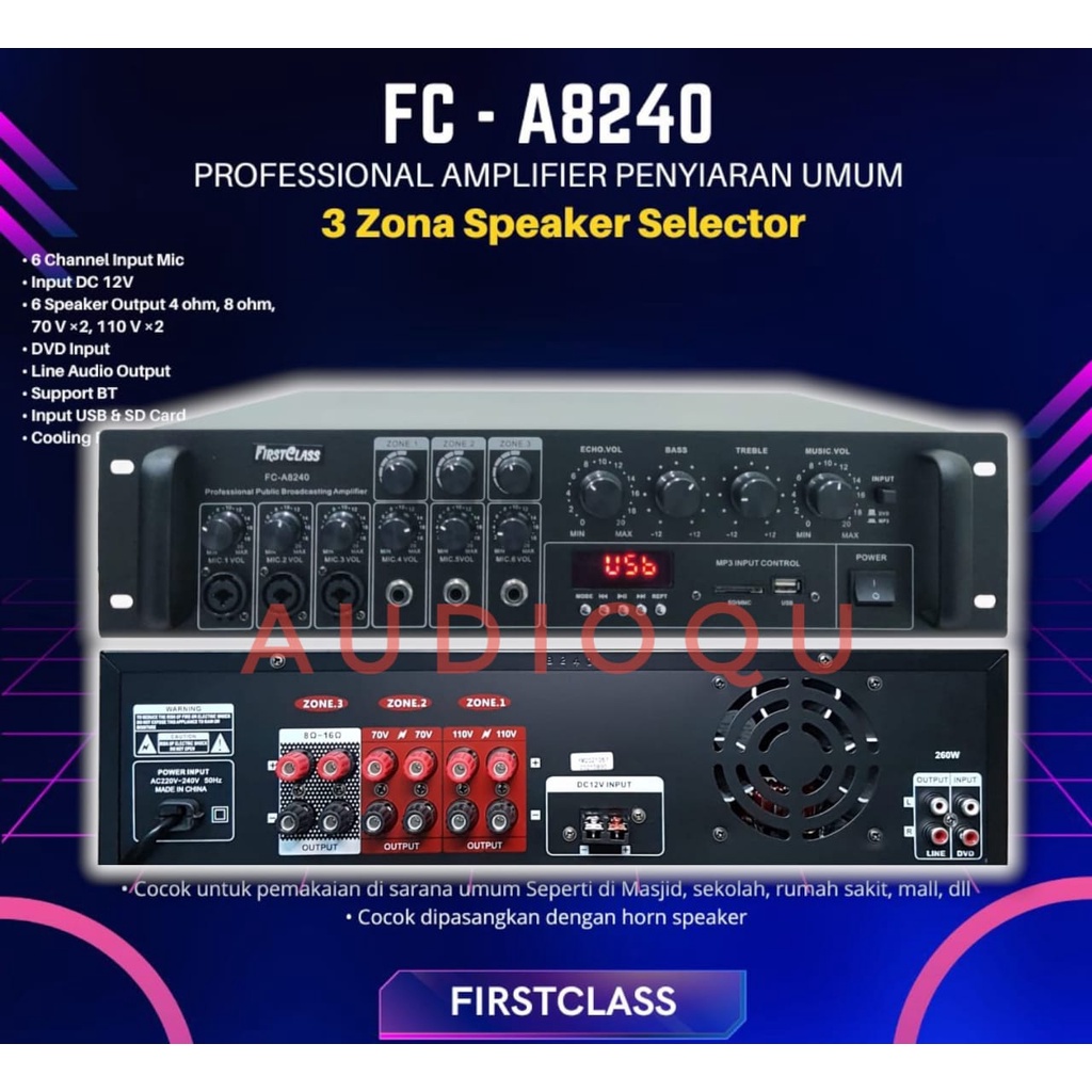 AMPLI TOA MASJID AMPLI FIRSTCLASS FC A8240/ FIRST CLASS FCA 8240 / FCA8240